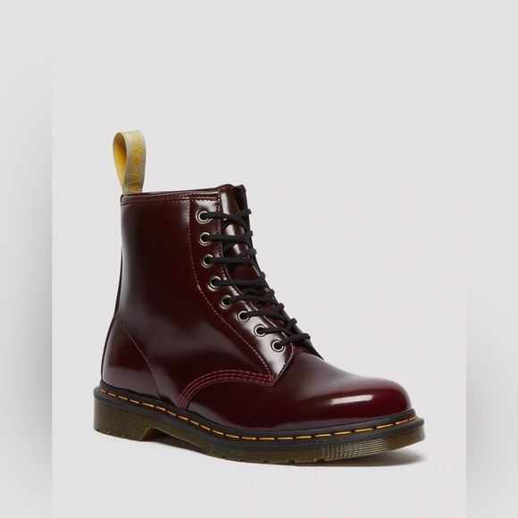 Dr. Martens Vegan 1460 Lace Up Boots Cherry Red Oxford Rub Off 8